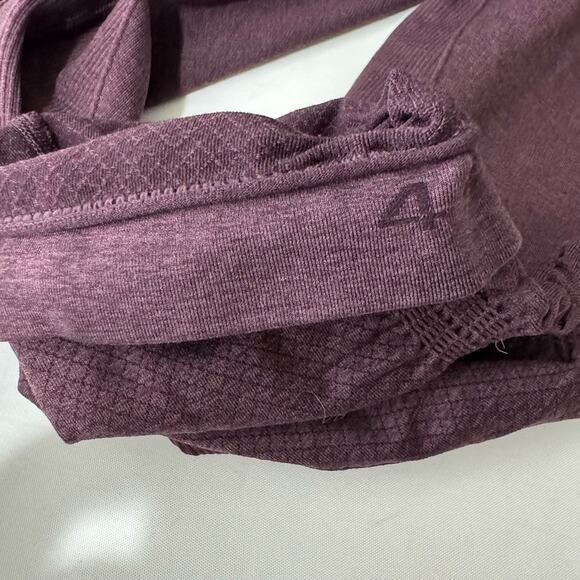 Lululemon In The Flow Crop II Heathered Black Cherry Leggings Size 4 - Picture 10 of 12
